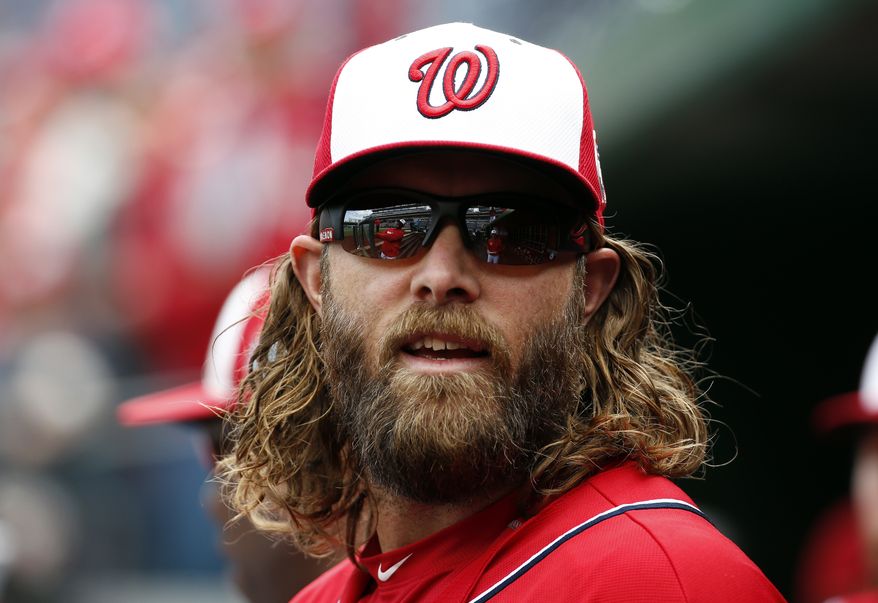 Washington Nationals left fielder Jayson Werth is without a hit in his first 11 at-bats of the season. (AP Photo/Alex Brandon)