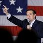 Republican presidential candidate, Sen. Ted Cruz, R-Texas, points as he speaks at a campaign stop at Waukesha County Exposition Center, Monday, April 4, 2016, in Waukesha, Wis. (AP Photo/Nam Y. Huh)