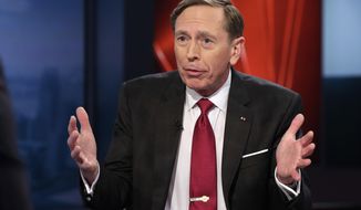 FILE - In this March 17, 2016 file photo, former CIA Director, retired Gen. David Petraeus speaks in New York. The U.S. judge who oversaw the now-abandoned lawsuit against the federal government over leaks in the investigation that led to the resignation  Petraeus is giving the Justice Department until Friday, April 8, 2016, to ask her to keep secret any court documents that were part of the case. (AP Photo/Richard Drew, File)