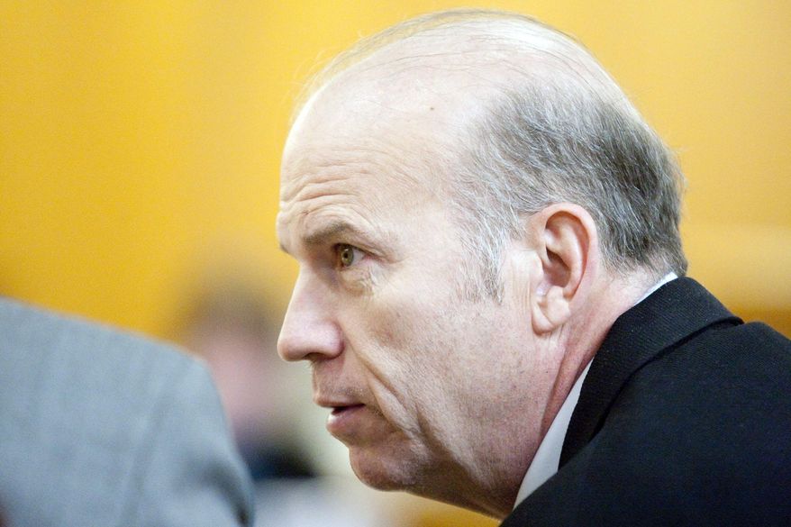 FILE- In this Jan. 28, 2010, file photo, Scott Roeder confers with his attorney during this first-degree murder trial in Wichita, Kan. Roeder, the man convicted of killing abortion provider George Tiller in 2009, may have more leeway at his yet-to-be-set resentencing to argue before a new jury that he was acting in defense of others, a judge said Wednesday, April 6, 2016. (Jeff Tuttle/The Wichita Eagle via AP, Pool, File)