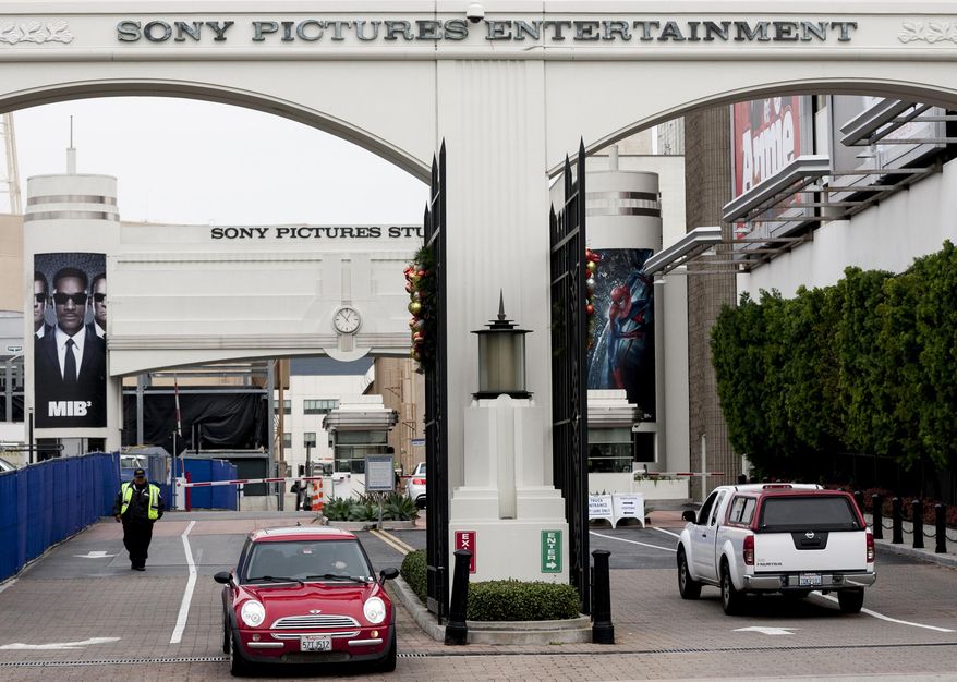 FILE - This Dec. 18, 2014 file photo shows the entrance of Sony Pictures Entertainment studio lot in Culver City, Calif. A federal judge in Los Angeles on Wednesday, April 06, 2016, approved a class action settlement that will provide credit monitoring protection and other services for tens of thousands of current and former employees of Sony Pictures Entertainment whose data was stolen and posted online in 2014. (AP Photo/Damian Dovarganes, File)