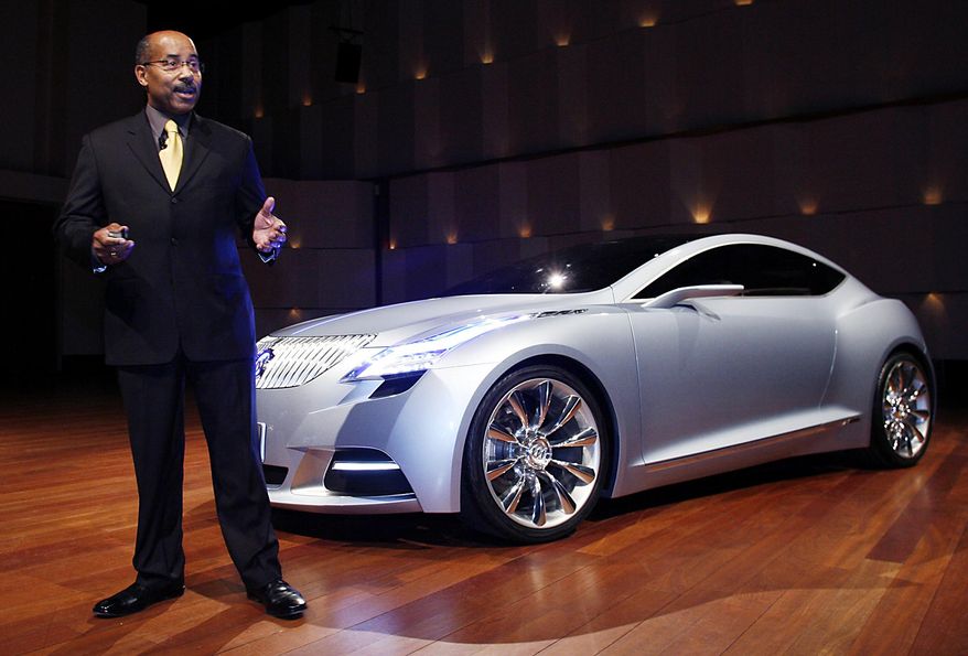 FILE - In this Jan. 10, 2008 file photo, Ed Welburn, vice president of GM Global Design, addresses the media during a press conference for the Buick Riviera concept at the Max M. Fisher building in Detroit. GM says Welburn is retiring after 44 years with the company. He will step down July 1, 2016 after leading GM Design in North America since 2003 and globally since 2005. (AP Photo/Gary Malerba)