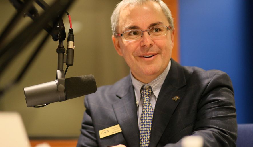 New administrator of Kalamazoo County, Terrence Neuzil,talks with reporters during an interview on Jan. 22, 2016 in Kalamazoo, Mich. Neuzil, who resigned following allegations of mistreatment of women is getting a $65,000 severance payment. Neuzil will get a one-time payment of six-months' salary and an extension of employee-sponsored health insurance benefits for himself and his family under terms of an agreement with Kalamazoo County. (Mark Bugnaski/ Kalamazoo Gazette)