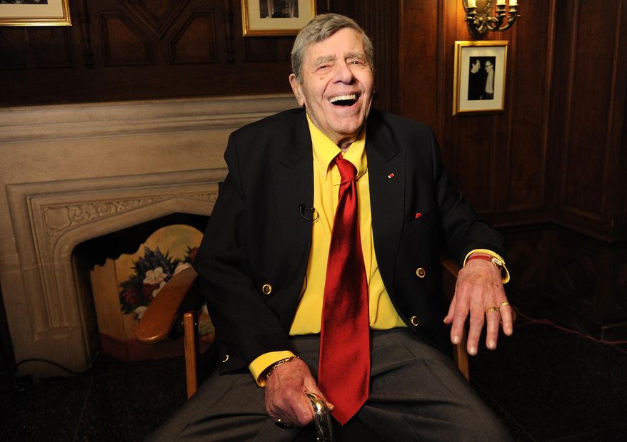Entertainer Jerry Lewis poses for a portrait at the Friars Club before his 90th birthday celebration on Friday, April 8, 2016, in New York. (Photo by Brad Barket/Invision/AP)
