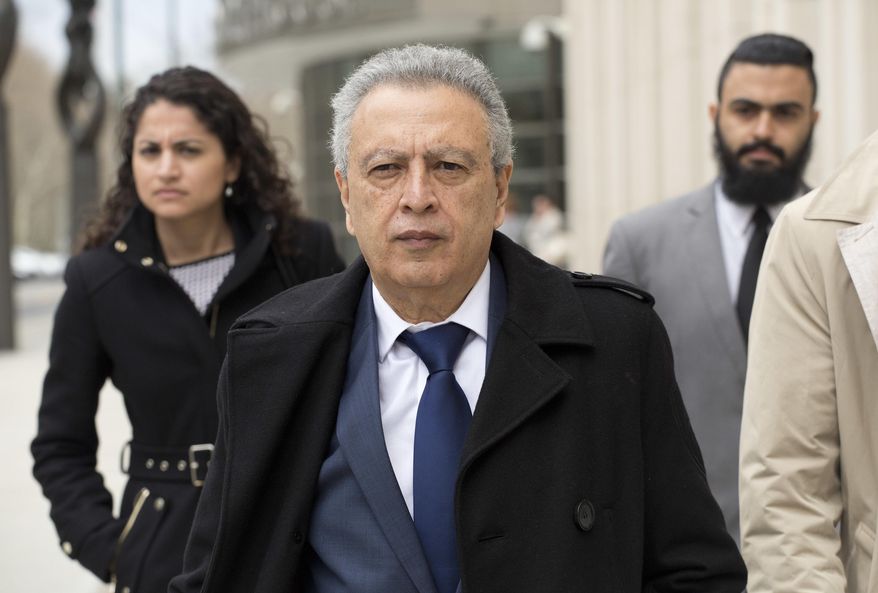 Former FIFA vice president Alfredo Hawit leaves federal court Monday, April 11, 2016, in the Brooklyn borough of New York. Hawit has pleaded guilty to four conspiracy counts in the sweeping FIFA bribery scandal over lucrative broadcast rights. (AP Photo/Mark Lennihan)