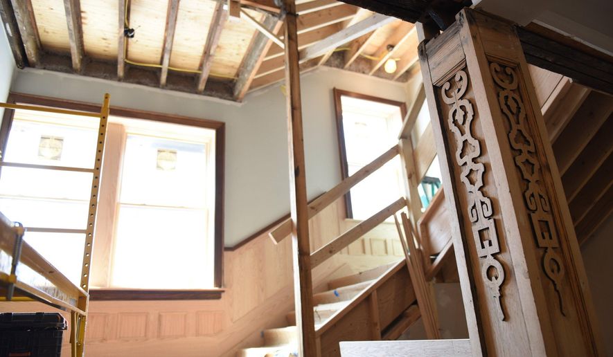 The renovation of the historic Forest Arms Apartments in Detroit’s Midtown at W Forest Ave and Second Ave is nearly complete, pictured here April 12, 2016. The 1905-built building has sat vacant since 2008 when a fire tore through the top floors. The 56,000-square-foot building will house 70 apartments: 65 in the main building, and five penthouse units on an addition built on the roof. (Tanya Moutzalias/The Grand Rapids Press via AP)
