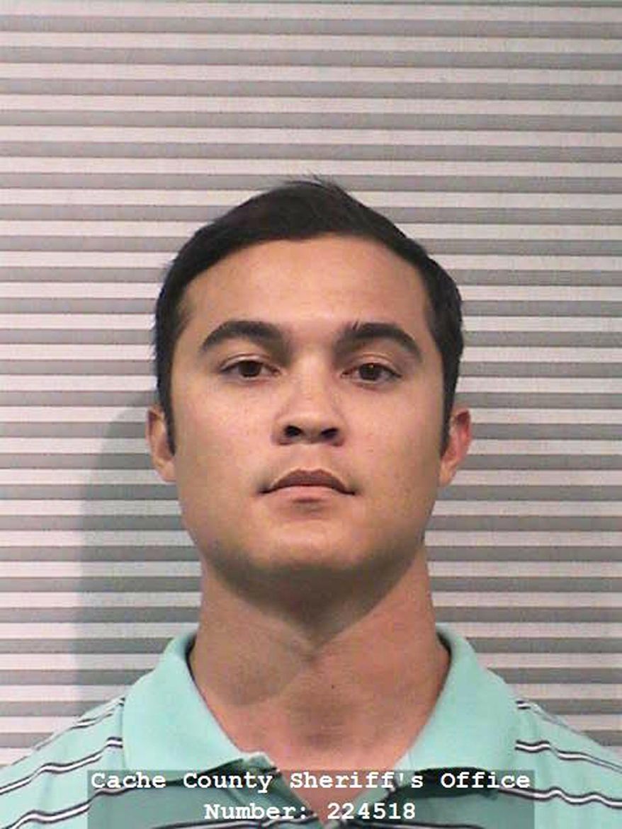 FILE - In this July 21, 2015, file photo, provided by the Cache County Sheriff's Office shows Jason Relopez. A plea deal in a sexual assault case against the former Utah State University fraternity brother could fall apart over the disputed results of a psychosexual evaluation. Judge Brian Cannell said Wednesday, April 13, 2016, he can't rely on the test that found 27-year-old Relopez presents a low-to-moderate risk of committing another assault. Cannell said he will allow the defendant to back out of the deal. (Cache County Sheriff's Office via AP, File)