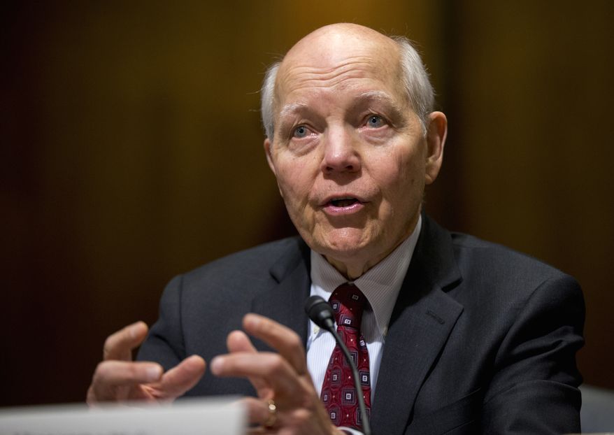 In this file photo taken Feb. 10, 2016, Internal Revenue Service (IRS) Commissioner John Koskinen testifies on Capitol Hill in Washington. (AP Photo/Manuel Balce Ceneta)
