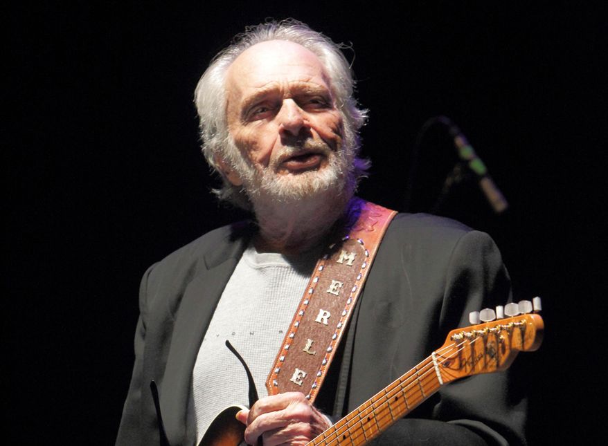 FILE - In this May 3, 2014, file photo, Merle Haggard performs in concert at Harrah’s Resort in Atlantic City, N.J. Singer and songwriter Toby Keith will perform a tribute to the late legend Haggard during the American Country Countdown Awards on May 1, 2016. (Photo by Owen Sweeney/Invision/AP, File)