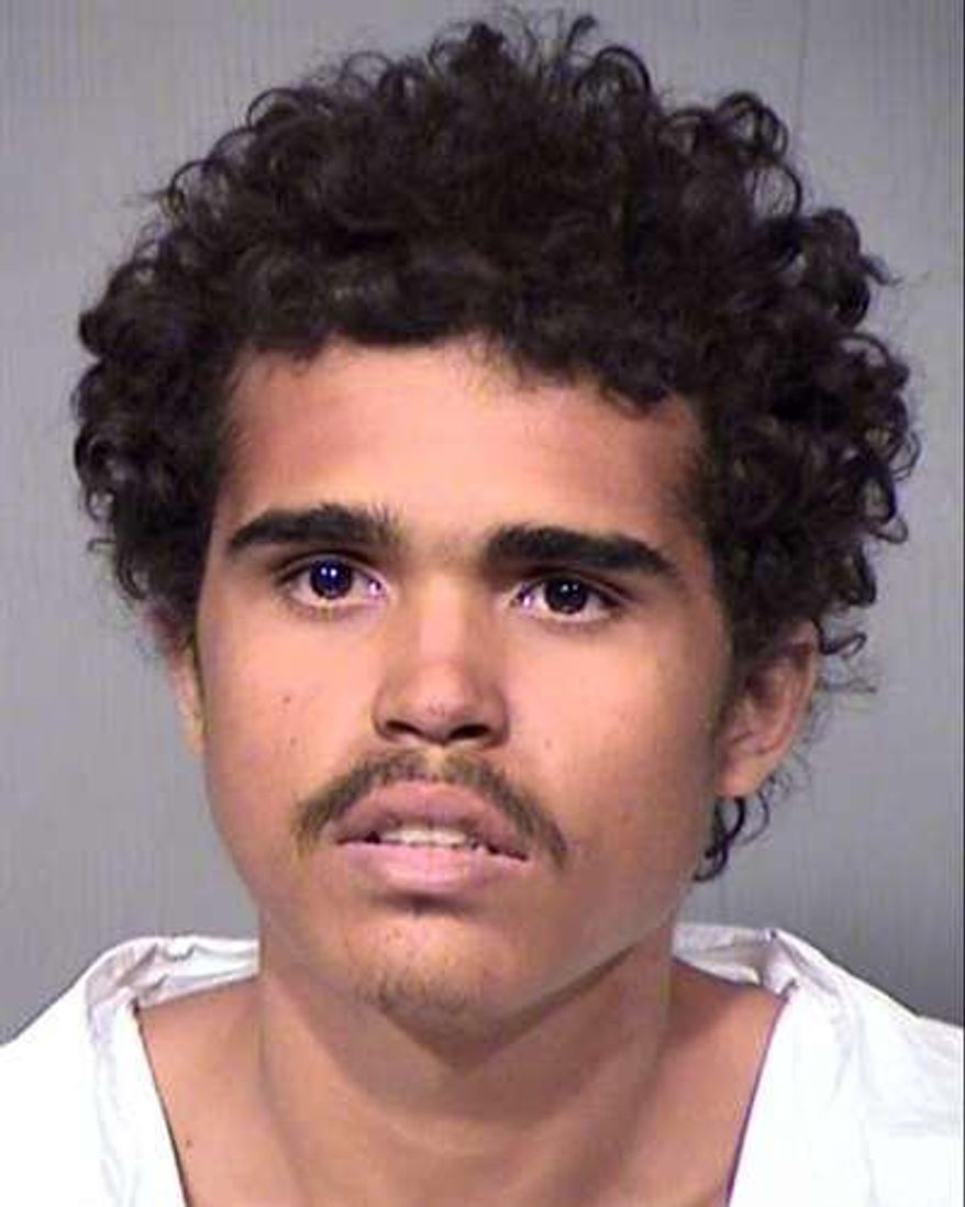 This undated photo provided by the Maricopa County Sheriff’s Office shows Kitage Lynch. A sheriff's official said Thursday, April 21, 2016, that a man and two women were the victims of a triple homicide discovered in residences on desert property used by Phoenix-area residents for weekend getaways. Lynch was booked on suspicion of aggravated assault with a deadly weapon and discharging a firearm in city limits. (Maricopa County Sheriff’s Office via AP)