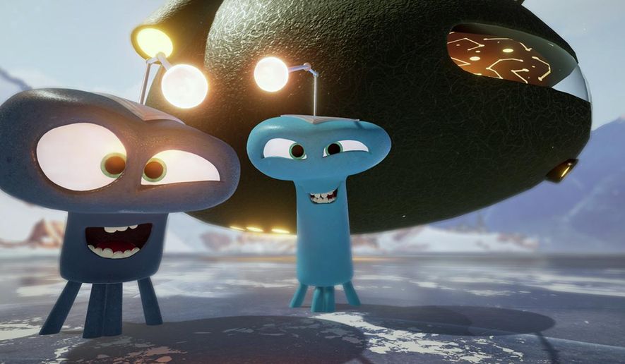 This image released by Baobab Studios shows a scene from the VR Film “Invasion!” which premiered at the Tribeca Film Festival in New York. (Baobab Studios via AP)