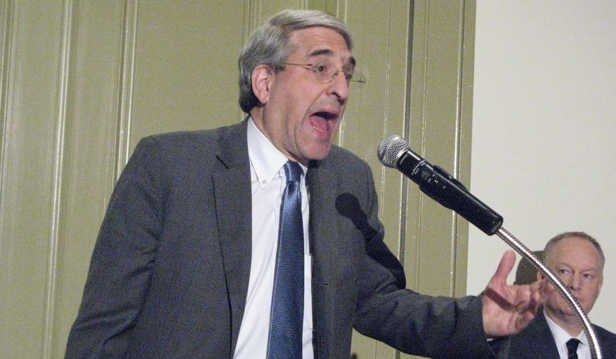 Yale University President Peter Salovey speaks out against proposed legislation that would allow real estate taxes on some school buildings during a news conference in New Haven, Connecticut on April 27, 2016. A bill before the state legislature would allow real estate taxes on buildings that house activities that create more than $6,000 in annual revenue. (AP Photo/Pat Eaton-Robb)