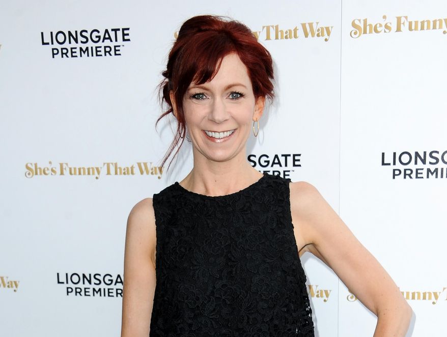 FILE - In this Aug. 19, 2015 file photo, actress Carrie Preston arrives at the LA Premiere of "She's Funny That Way" in Los Angeles. Preston stars in the comedy, "Crowded," airing Sundays on NBC. (Photo by Richard Shotwell/Invision/AP, File)