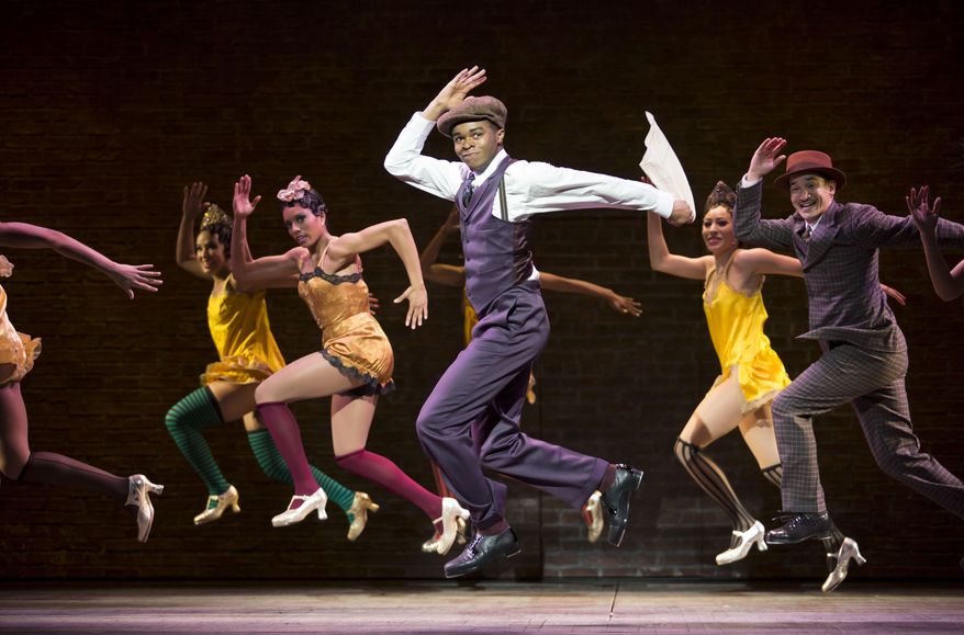 This image released by Philip Rinaldi Publicity shows the ensemble during a performance of "Shuffle Along, Or the Making of the Musical Sensation of 1921 and All That Followed" at The Music Box Theatre in New York. (Julieta Cervantes/Philip Rinaldi Publicity via AP)