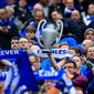 Leicester supporters were hopeful for the Foxes before the English Premier League soccer match Sunday with Manchester United. (Associated Press)