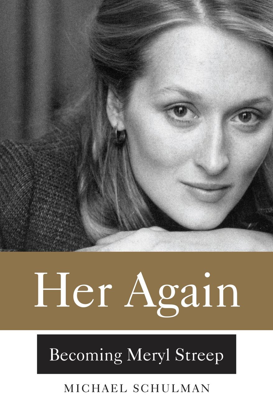 This book cover image released by Harper shows, "Her Again: Becoming Meryl Streep," by Michael Schulman. (Harper via AP)