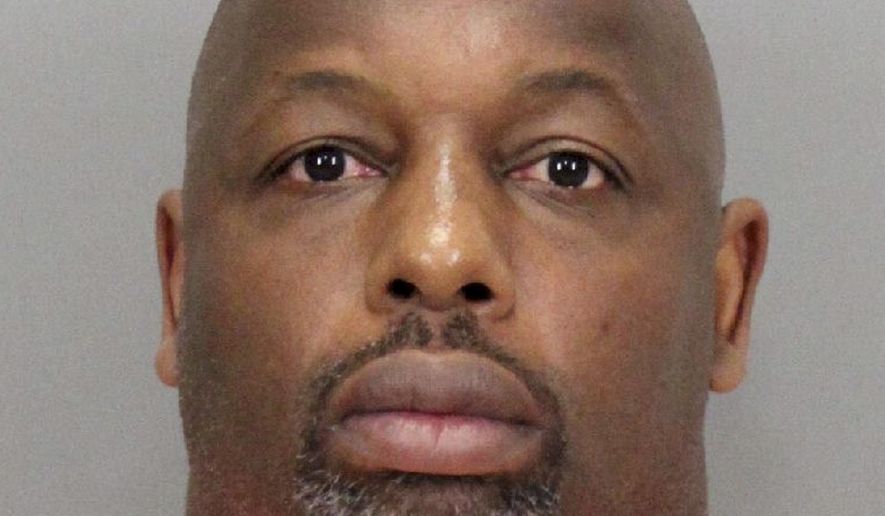 In this undated booking photo released by the Santa Clara County District Attorney is former NFL football player Dana Stubblefield. Prosecutors say they have charged former San Francisco 49er Dana Stubblefield with the rape of a "developmentally delayed" woman. The Santa Clara County District Attorney's Office says the 45-year-old Stubblefield was charged Monday, May 2, 2016, with sexually assaulting the woman last year at his Morgan Hill home. (Santa Clara County District Attorney via AP)