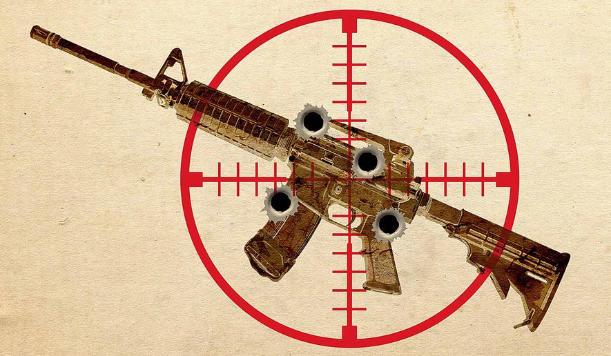 Attacking Gun Manufacturers Illustration by Greg Groesch/The Washington Times