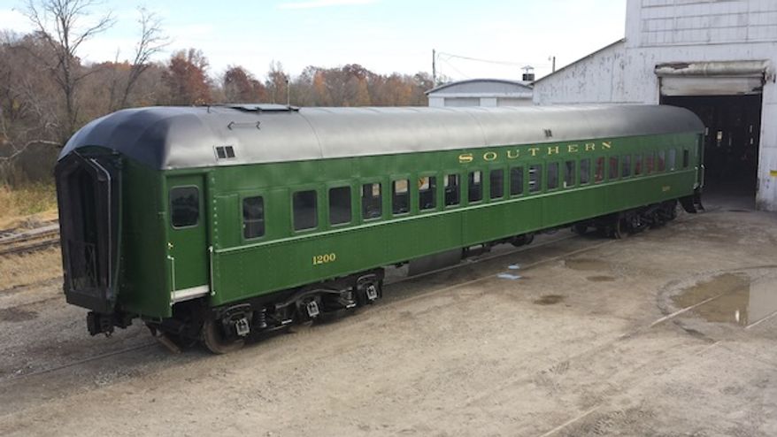 Rail Car No. 1200 was restored by a team of 20 craftsmen in Kentucky before it began its journey to the National Mall in Washington. (Photo courtesy of the Smithsonian Institution.)