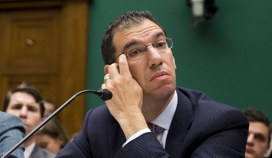 In this Oct. 24, 2013, file photo, Andy Slavitt, then-acting Medicare administrator, testifies on Capitol Hill in Washington. (AP Photo/ Evan Vucci, File)