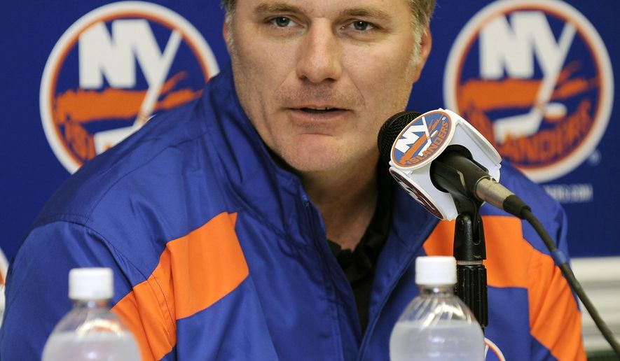 FILE - In this Wednesday, Sept. 21, 2011 file photo, New York Islanders general manager Garth Snow addresses the media during a news conference at NHL hockey training camp at Nassau Coliseum in Uniondale, N.Y. General Manager Garth Snow said the New York Islanders “just weren&#39;t good enough” in their second-round series against the Tampa Bay Lightning, and he is focused on helping the team improve in the offseason. “We lost to the better team,” Snow said Thursday, May 12, 2016 on a conference call with reporters. “That&#39;s why it&#39;s important for us to learn from it and get better from it and get ready to take the next step.”(AP Photo/Kathleen Malone-Van Dyke, File)