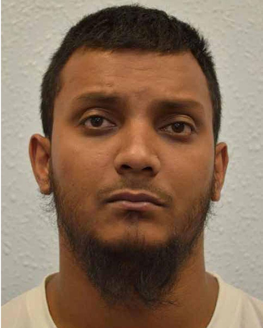 This is an undated handout file photo issued by the Crown Prosecution Service of Junead Khan. Khan a British delivery driver was Friday May 13, 2016 sentenced to at least 12 years prison for an Islamic State group-inspired plot to attack American military personnel in the U.K. . (Crown Prosecution Service via AP) NOTE TO EDITORS: This handout photo may only be used in for editorial reporting purposes for the contemporaneous illustration of events, things or the people in the image or facts mentioned in the caption. Reuse of the picture may require further permission from the copyright holder.