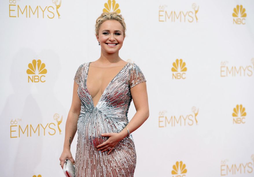FILE - In this Aug. 25, 2014, file photo, Hayden Panettiere arrives at the 66th Annual Primetime Emmy Awards at the Nokia Theatre L.A. Live in Los Angeles. The actress wrote in a message on Twitter May 12, 2016, that she was taking time to “reflect holistically” on her health and life amid her battle with postpartum depression. (Photo by Jordan Strauss/Invision/AP, File)