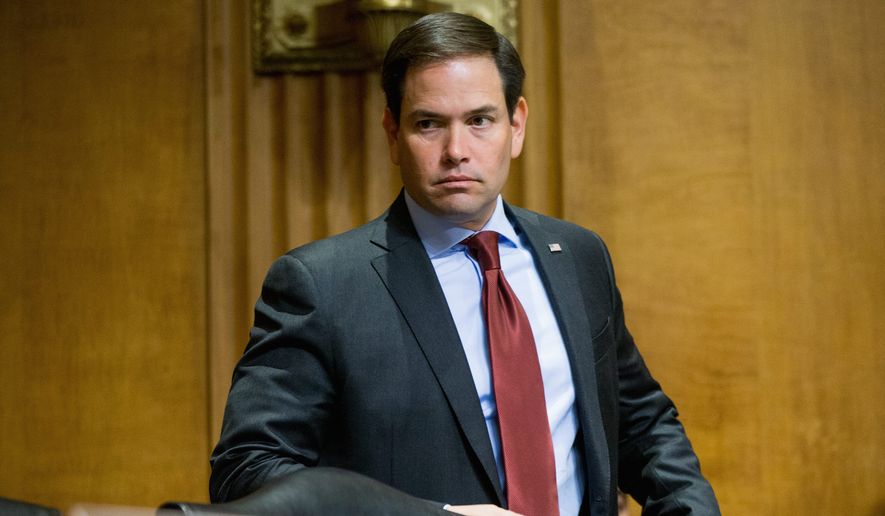 Sen. Marco Rubio, Florida Republican, is co-sponsoring legislation to fully fund President Obama&#39;s nearly $2 billion emergency spending request. He said that if the spending can be offset, that&#39;s fine. But also said he was OK tacking it onto the debt. (Associated Press)