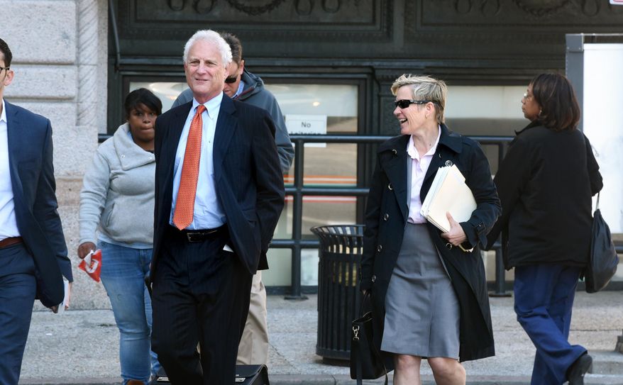 Chief Deputy State's Attorney Michael Schatzow, left, and Deputy State's Attorney Janice Bledsoe, walk to the courthouse on Monday, May 16, 2016, for the trial of Officer Edward Nero, one of the Baltimore city police officers charged in connection to the death of Freddie Gray. (Jerry Jackson/The Baltimore Sun via AP) WASHINGTON EXAMINER OUT; MANDATORY CREDIT