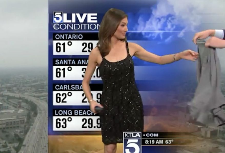 Liberte Chan, a KTLA meteorologist who gained national attention after she was told to cover up her bare shoulders on air, is now defending the network, saying the live stunt was just a joke.