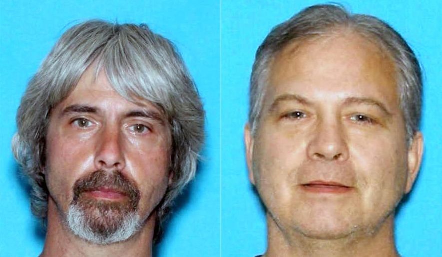 FILE - These undated booking photos provided by the Snohomish County Sheriff Office shows Tony Reed, left and John Reed. Authorities say one of two brothers who were charged with murder in the presumed killing of a missing Washington state couple, Patrick Shunn and his wife, Monique Patenaude, has been taken into custody in San Diego. Snohomish County Sheriff's Office spokeswoman Shari Ireton says 49-year-old Tony Clyde Reed crossed into the United States from Mexico and was arrested Monday, May 16, 2016, by U.S. Marshals in San Diego. (Snohomish County Sheriff Office via AP, File )