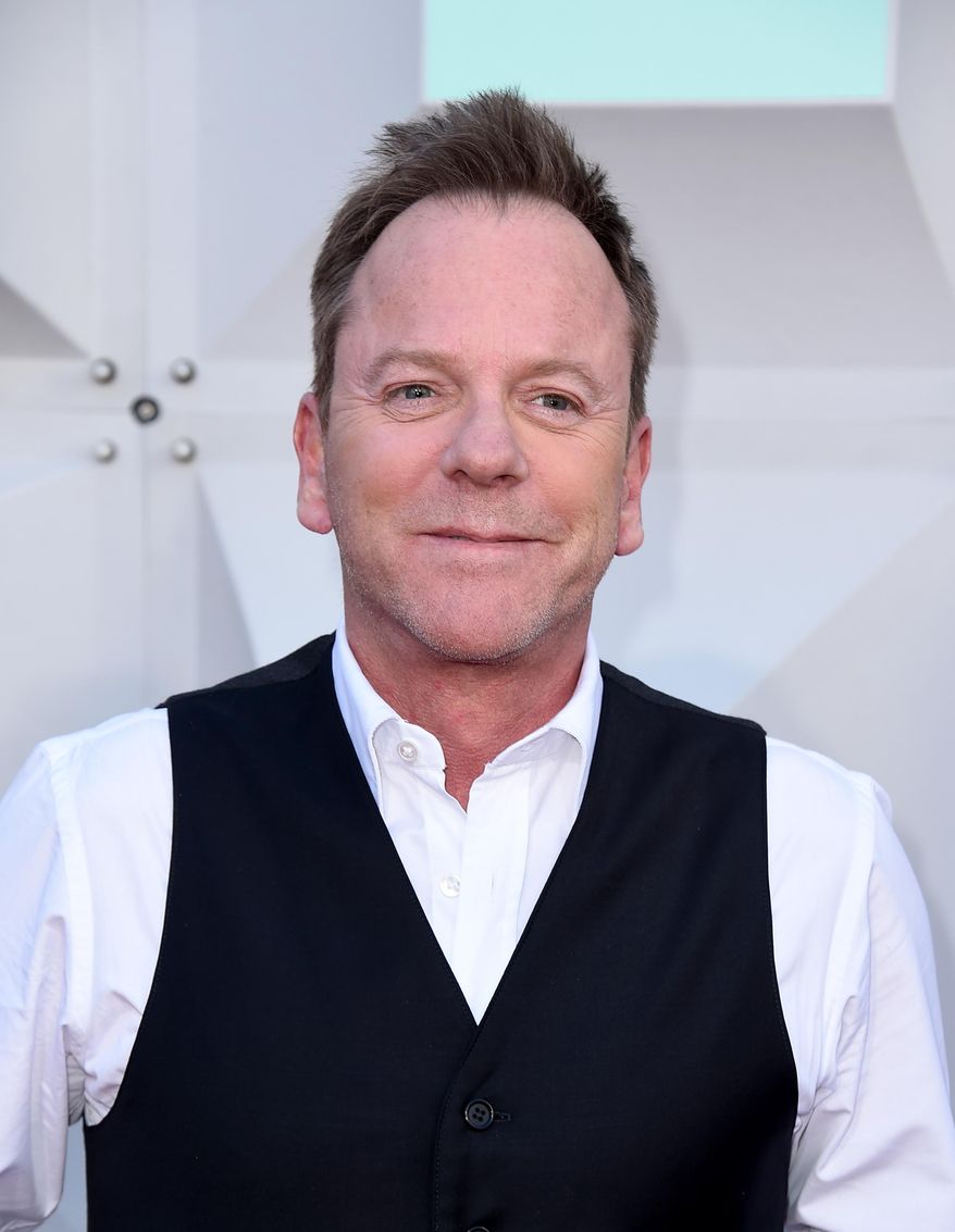 FILE - In this April 3, 2016 file photo, Kiefer Sutherland arrives at the 51st annual Academy of Country Music Awards in Las Vegas. Sutherland will play a low-level Cabinet member who suddenly becomes president on a new ABC drama this fall, one of nine new series the network will launch next season. (Photo by Jordan Strauss/Invision/AP, File)
