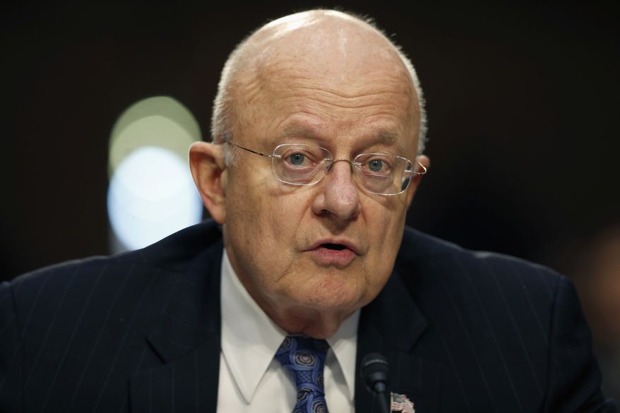 In this Feb. 9, 2016, file photo, Director of the National Intelligence James Clapper speaks on Capitol Hill in Washington. Clapper said Wednesday,May 18, 2016, that the U.S. has already seen evidence that cyber hackers, possibly working for foreign governments, are snooping on the presidential candidates, and government officials are working with them to tighten security as they expect the problem to grow as the campaigns intensify. (AP Photo/Alex Brandon, File)