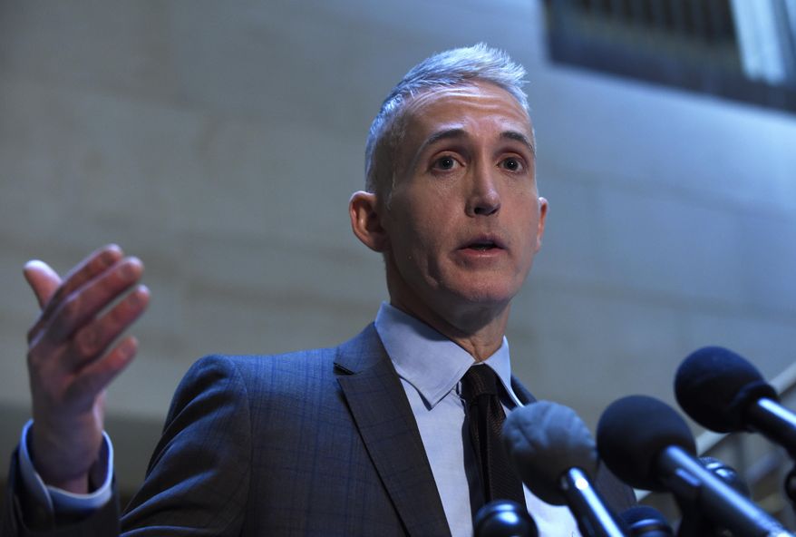 FILE - In this Jan. 6, 2016 file photo, House Benghazi Committee Chairman Rep. Trey Gowdy, R-S.C. speaks to reporters on Capitol Hill in Washington. It’s a question congressional investigators have long been seeking to answer: Could the military have reached the besieged diplomatic outpost in Benghazi, Libya, in time to prevent the killings of four Americans, including U.S. Ambassador Chris Stevens, the night of Sept. 11, 2012? Gowdy, echoing comments by his top lawyer, now says no. (AP Photo/Susan Walsh, File)