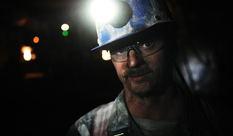ADVANCE FOR USE SATURDAY, MAY 21 - In this photo taken April 28, 2016, Terry Hardman works underground at the West Elk Mine in Somerset, Colo. The coal mine is the last coal mine still operating in the area. Two other mines near Somerset recently closed. (RJ Sangosti/The Denver Post via AP) MAGS OUT; TV OUT; INTERNET OUT; NO SALES; NEW YORK POST OUT; NEW YORK DAILY NEWS OUT; MANDATORY CREDIT