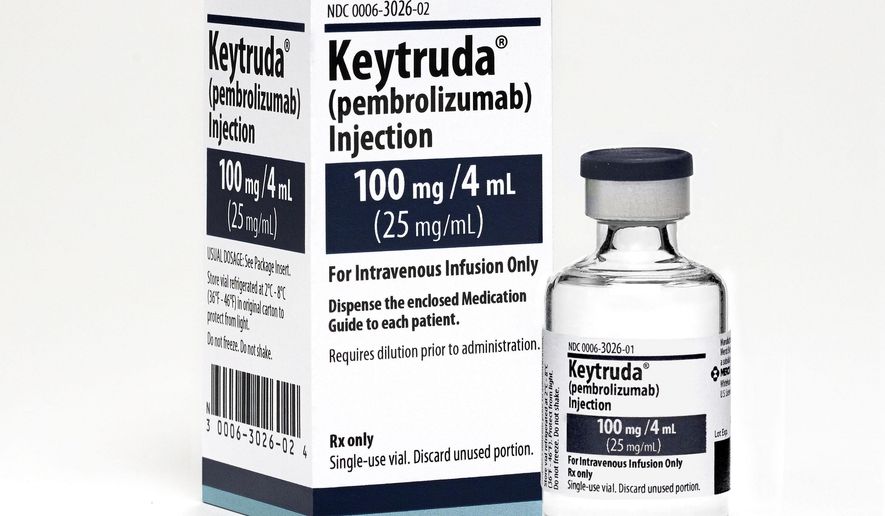 This 2015 photo made available by Merck shows the drug Keytruda. A study released Wednesday, May 18, 2016 shows the new kind of drug for the deadliest form of skin cancer helped some patients survive for at least three years. (Michael Lund/Merck via AP)