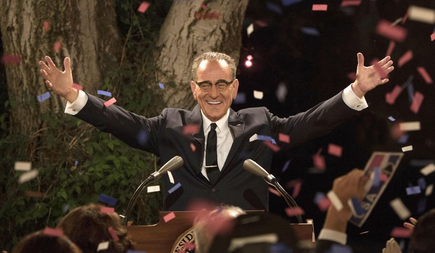 In this image released by HBO, Bryan Cranston portrays President Lyndon B. Johnson in a scene from, "All the Way," premiering Saturday at 8 p.m. ET on HBO. (Hilary Bronwyn Gayle/HBO via AP)