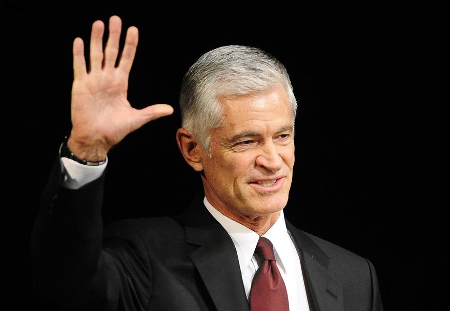 FILE - In this Feb. 11, 2012 file photo, U.S. photographer James Nachtwey gestures after being awarded the Dresden International Peace Prize in Dresden, Germany. Nachtwey, a front-line witness to some of the world's most horrifying wars and tragedies in recent history, was on Thursday May 19, 2016, awarded Spain's prestigious Princess of Asturias communications and humanities prize. The awards are presented each fall in the northern city of Oviedo. (AP Photo/dapd, Norbert Millauer, File)