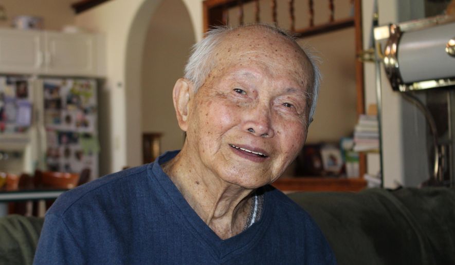 Cesar Mijares survived some of the worst experiences in World War II. Mijares is a genuine American hero. Although he disputes that. “Never mind hero,” he said. Okay – except that Cesar Mijares, who’s going to be 98 years of age in a couple weeks, fought in the first desperate campaigns of World War II in the Pacific, survived the brutal Bataan Death March and an equally brutal captivity. Once he was released it took him a year to recover – and once he was well and went home to the Philippine island of Negros, he joined the resistance army fighting the Japanese. (Cheryl Schweizer/Columbia Basin Herald via AP) MANDATORY CREDIT