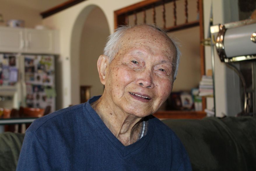 Cesar Mijares survived some of the worst experiences in World War II. Mijares is a genuine American hero. Although he disputes that. “Never mind hero,” he said. Okay – except that Cesar Mijares, who’s going to be 98 years of age in a couple weeks, fought in the first desperate campaigns of World War II in the Pacific, survived the brutal Bataan Death March and an equally brutal captivity. Once he was released it took him a year to recover – and once he was well and went home to the Philippine island of Negros, he joined the resistance army fighting the Japanese. (Cheryl Schweizer/Columbia Basin Herald via AP) MANDATORY CREDIT