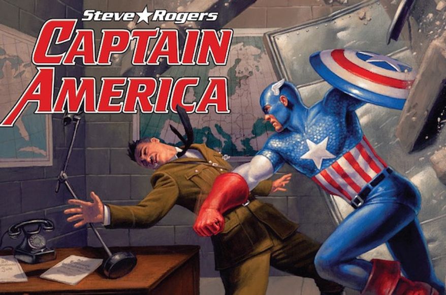 The first issue of &quot;Steve Rogers: Captain America&quot; by Marvel comics features the villain known as Red Skull opposing the mass influx of refugees into Europe from the Middle East and North Africa. (Marvel Comics)