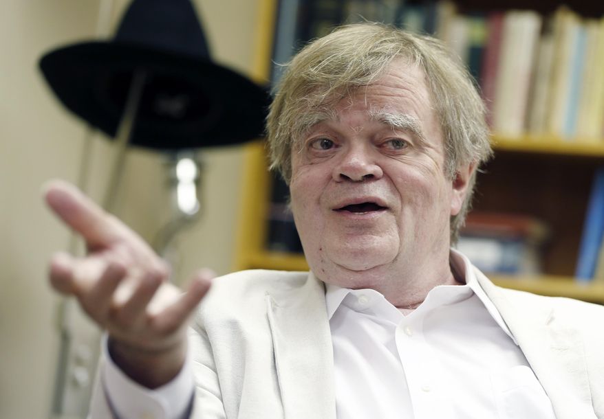 FILE - In this July 20, 2015 file photo, Garrison Keillor, creator and host of "A Prairie Home Companion," appears during an interview in St. Paul, Minn. Keillor will host what he’s calling “The Minnesota Show” on Sept. 2, 2016, from the Minnesota State Fair. It’ll be broadcast on public radio stations nationally the following evening. (AP Photo/Jim Mone, File)