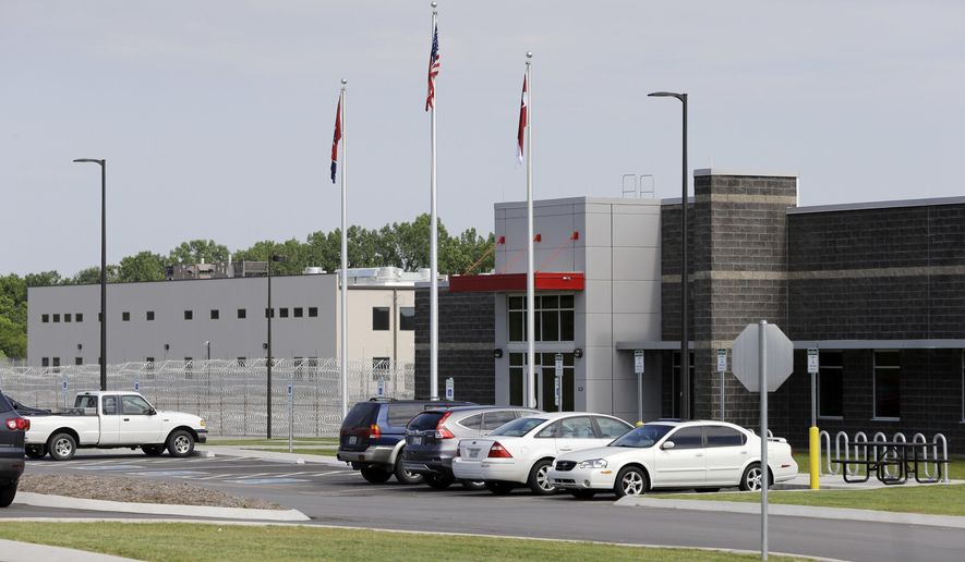 Trousdale Turner Correctional Center is shown Tuesday, May 24, 2016, in Hartsville, Tenn. Tennessee's newest prison has had to halt new admissions after just four months of full operation. A memorandum from a state prison official about the privately run facility says guards there do not have control of the housing units, aren't counting inmates correctly, and are sending them to solitary confinement for no documented reason. (AP Photo/Mark Humphrey)