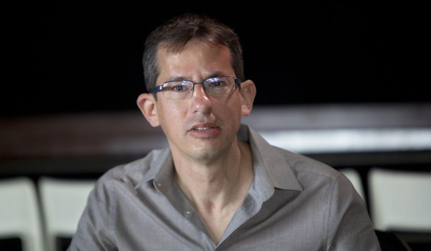 In this picture taken Friday, Feb. 5, 2016, Hagai El-Ad the executive director, for the left wing group 'B'Tselem' speaks during a press conference in Tel Aviv, Israel. The leading Israeli rights group said Wednesday it will stop seeking investigations of Israeli soldiers suspected of abusing Palestinians, arguing that internal military probes have failed to deliver justice and effectively help whitewash half a century of occupation. (AP Photo/Sebastian Scheiner)