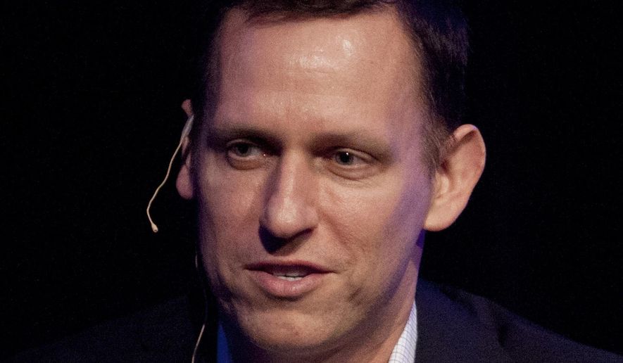 FILE - In this Thursday, March 8, 2012, file photo, Clarium Capital President Peter Thiel speaks during his keynote speech at the StartOut LGBT Entrepreneurship Awards in San Francisco. Billionaire tech investor Thiel has been secretly funding Hulk Hogan’s lawsuit against Gawker Media for publishing a sex tape, according to reports in Forbes and The New York Times. (AP Photo/Ben Margot, File)