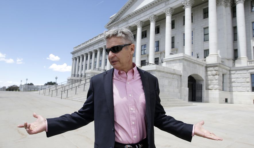 FILE - In this May 18, 2016 file photo, Libertarian presidential candidate, former New Mexico Gov. Gary Johnson leaves the Utah State Capitol after meeting with with legislators, in Salt Lake City. He has virtually no money, no strategy to compete in battleground states and no plan to stop talking about his drug use. Yet with the Republican Party facing the prospect of a Donald Trump presidency, Libertarian presidential hopeful Gary Johnson could be a factor in 2016. The former two-term New Mexico governor, a Republican businessman perhaps best known for his years-long push to legalize marijuana, has a sobering message for a &amp;#8220;never-Trump&amp;#8221; movement desperately seeking a viable alternative. (AP Photo/Rick Bowmer, File)