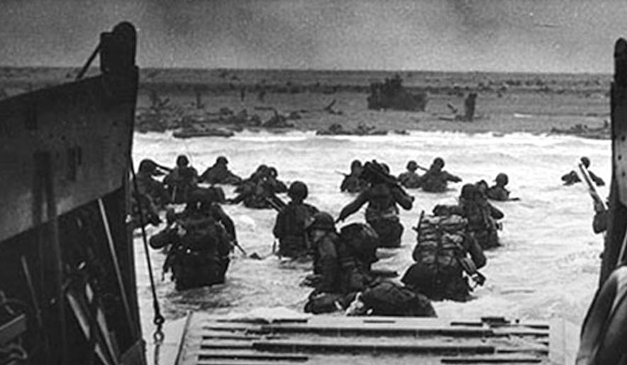 Allied forces storm the beaches of Normandy on June 6, 194 in the operation known as D-Day. (U.S. Department of Defense)
