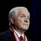 Former Defense Secretary Robert Gates addresses the Boy Scouts of America&#39;s annual meeting, in Nashville, Tenn., in this May 23, 2014, file photo. (AP Photo/Mark Zaleski, File)