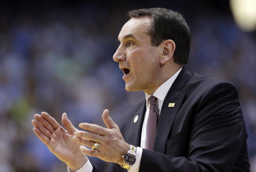 FILE - In this Feb. 17, 2016, file photo, Duke head coach Mike Krzyzewski directs his team during the first half of an NCAA college basketball game against North Carolina in Chapel Hill, N.C. Krzyzewski says he isn&#39;t even thinking about the end of his Hall of Fame coaching career. Krzyzewski spoke publicly Wednesday, June 1, 2016, for the first time since a pair of offseason surgeries and said, &amp;quot;I don&#39;t have plans for the future&amp;quot; and that &amp;quot;I don&#39;t have a retirement thing.&amp;quot; (AP Photo/Gerry Broome, File)