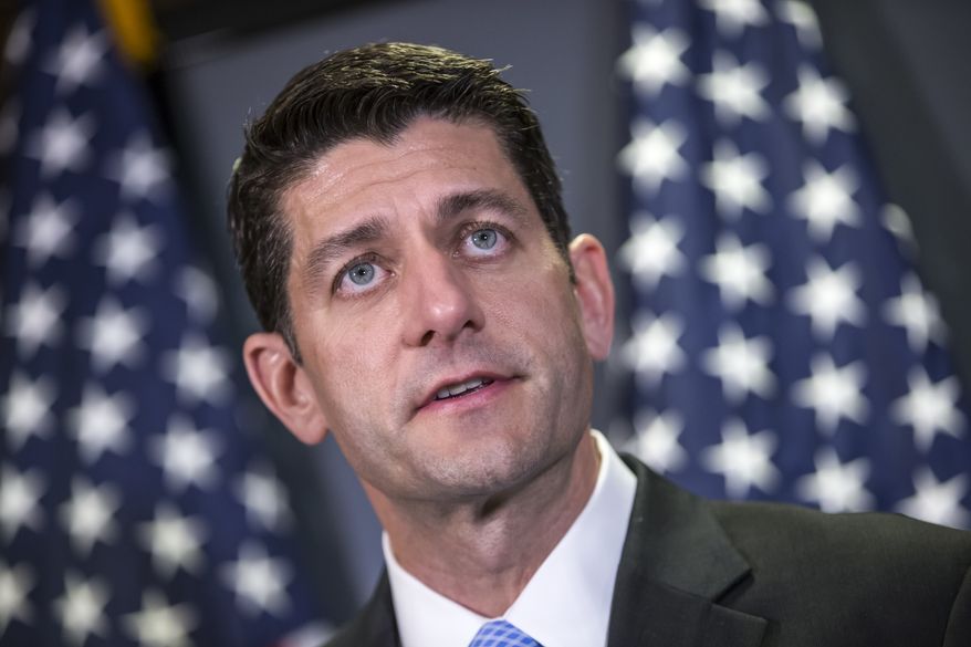 House Speaker Paul Ryan of Wis. faces reporters at Republican National Committee headquarters on Capitol Hill in Washington, in this May 24, 2016, file photo. (AP Photo/J. Scott Applewhite)